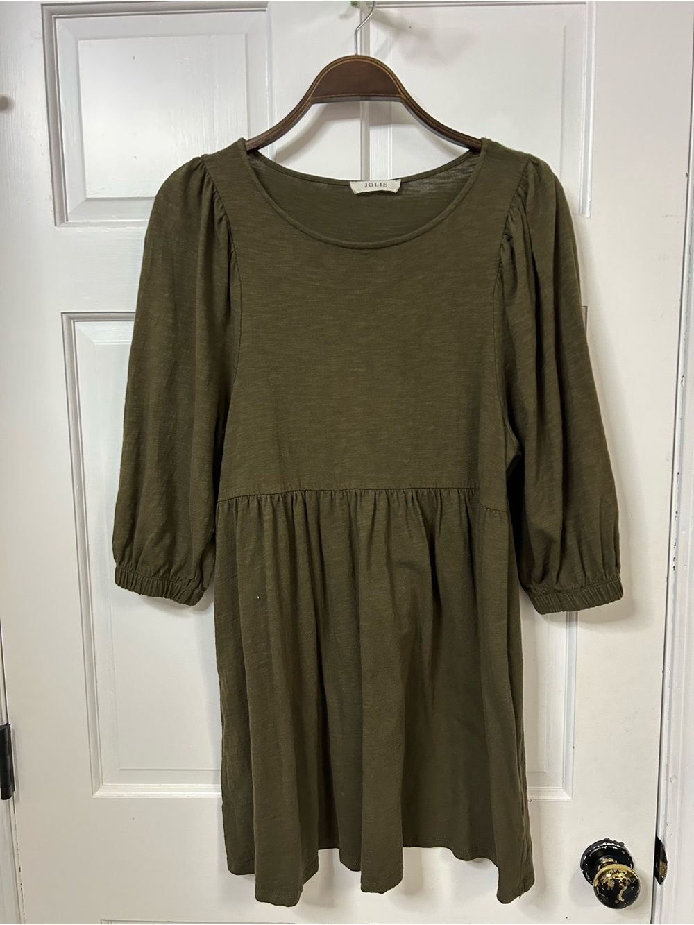 Jolie Olive Scoop Neck Knit Top